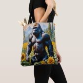 Tote Bag Gorille Ape Dans Un Champ De Tournesol (De près)