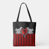 Tote Bag Goth Coeur rouge avec Ange Ailes (Dos)