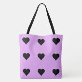 Tote Bag Goth Rose et Black Heart Design (Dos)