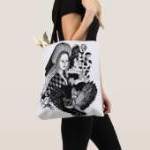 Tote Bag Gothic Night Owl and woman (De près)