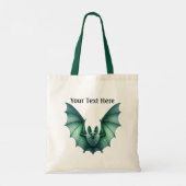 Tote Bag Gothique Éffrayant de chauve-souris verte ailée (Dos)