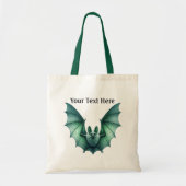Tote Bag Gothique Éffrayant de chauve-souris verte ailée (Devant)