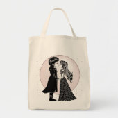 Tote Bag Gothique Emo Enfants Kiss Valentine's Day (Devant)