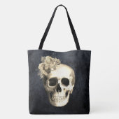 Tote Bag Gothique Galm Crâne floral (Dos)