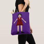 Tote Bag Gothique Halloween Vampire Lady double face (De près)