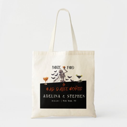 Tote Bag Gothique Squelette Booze Mariage alimentaire Photo (Devant)