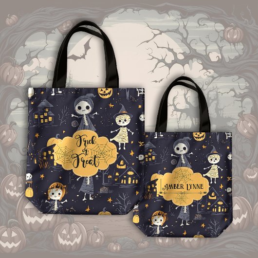 Tote Bag Gouls mignons et Éffrayants Trick ou traiter Hallo