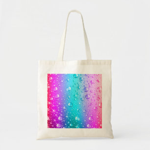 Tote Bag Gouttelettes d'eau bleues de gradient de roses