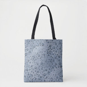 Tote Bag gouttelettes d'eau gris de métal