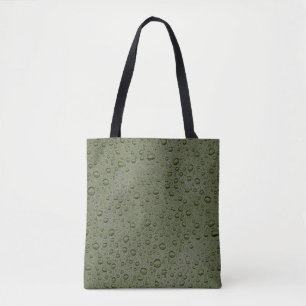 Tote Bag gouttelettes d'eau verte d'olive