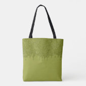 Tote Bag Gouttes de paillettes vert olive (Dos)