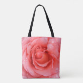 Tote Bag Gouttes d'Eau de Rose Rouge Romantique (Dos)