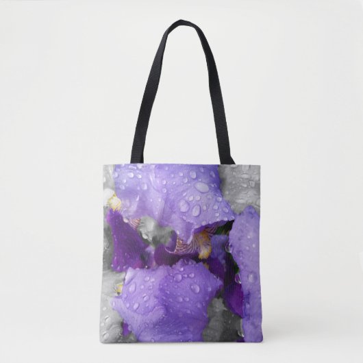 Tote Bag gouttes d'eau sur iris (Devant)