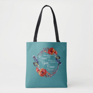 Tote Bag Grace On Grace John 1:16 Écriture