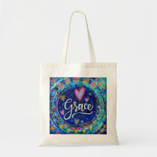 Tote Bag Grace Whimsical Blue Inspirivity