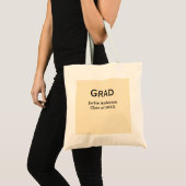 Tote Bag Grad bold letter name class of 20XX yellow pastel  (Devant (produit))