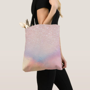 Tote Bag Gradient holographique de Rose Gold Glitter Irides