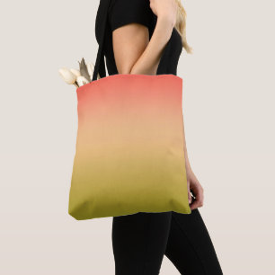 Tote Bag Gradient ombre corail blush chaux beige doux flou