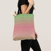 Tote Bag Gradient pastel colors ornamental pink vert (De près)