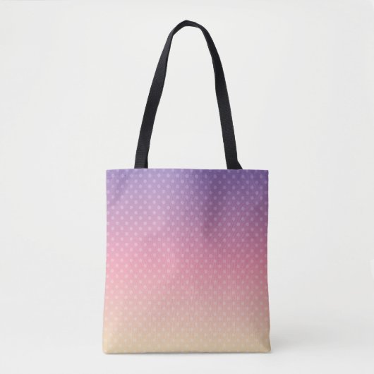 Tote Bag Gradient pastel colors polka dot pink violet (Devant)