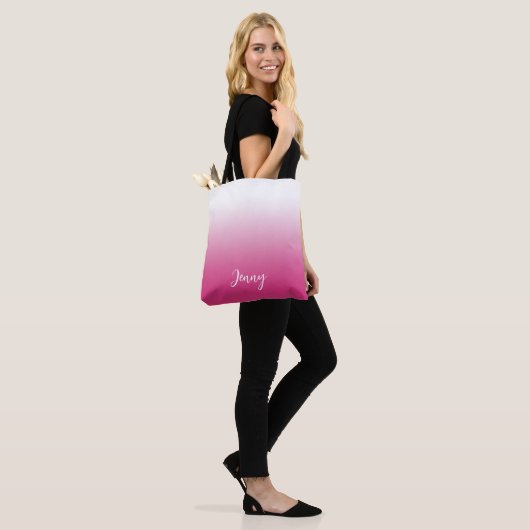 Tote Bag Gradient rose fuchsia chaud Personnalisé (Sur le modèle)