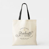 Tote Bag Graduate Modern Script Gold Heart Nom de la gradua (Dos)