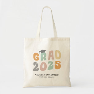 Tote Bag Graduation 2025 Retro Personnalisé College Grad