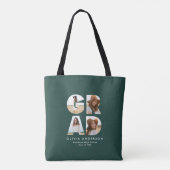 Tote Bag Graduation 4 photo moderne personnalisé vert (Dos)