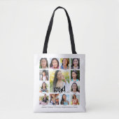 Tote Bag Graduation Blanc Noir K-12 Photo moderne Collage (Devant)