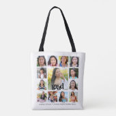 Tote Bag Graduation Blanc Noir K-12 Photo moderne Collage (Dos)