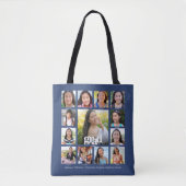 Tote Bag Graduation Navy K-12 Bold Modern Photo Collage (Devant)