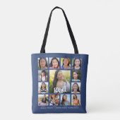 Tote Bag Graduation Navy K-12 Bold Modern Photo Collage (Dos)