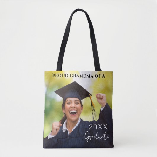 Tote Bag Graduation Photo Fière Grand-mère (Devant)