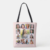 Tote Bag Graduation rose pâle K-12 - Collage photo moderne (Dos)