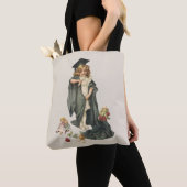 Tote Bag Graduation vintage, Fille portant un Casquette et  (De près)