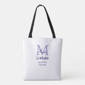 Tote Bag Gradué ajouter nom monogramme violet simple m mini (Dos)