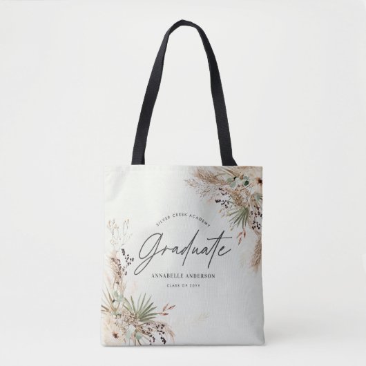 Tote Bag Gradué favoriser pampas eucalyptus élégant script  (Devant)