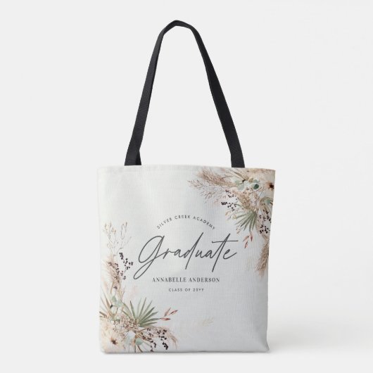 Tote Bag Gradué favoriser pampas eucalyptus élégant script  (Dos)