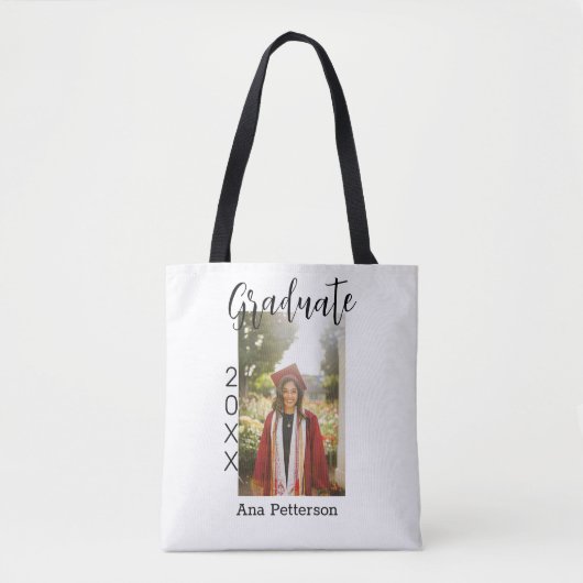 Tote Bag Gradué photo moderne classique ajouter nom de l'an (Devant)