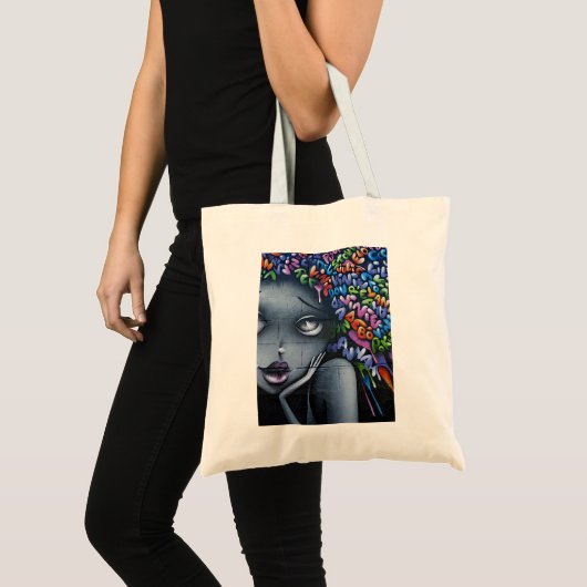 Tote Bag Graffiti aux fées (Devant (produit))