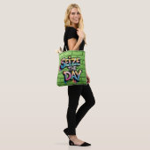 Tote Bag Graffiti Colorful Text Saying Seize The Day (Sur le modèle)