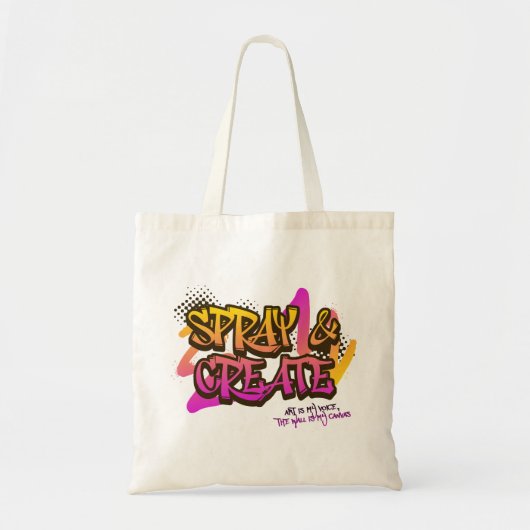 Tote Bag Graffiti de rue urbain Spray & Create (Devant)
