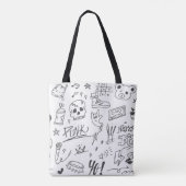Tote Bag Graffiti Doodles : Punk Music Scribble (Dos)