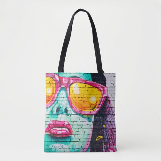 Tote Bag Graffiti girl fourre-tout (Devant)