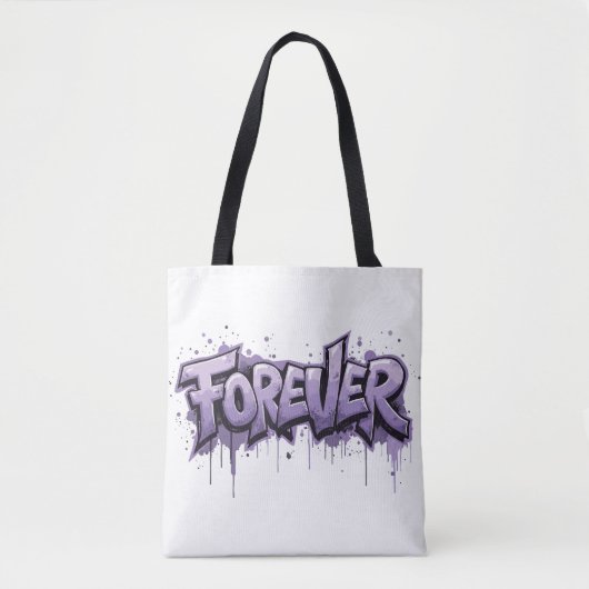 Tote Bag Graffiti Lavender Infinity "FOREVER" (Devant)