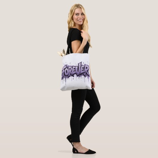 Tote Bag Graffiti Lavender Infinity "FOREVER" (Sur le modèle)