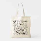 Tote Bag Graffiti mignon : Doodle Art Set. (Dos)