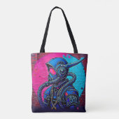 Tote Bag Graffiti muraux masqués en néon (Dos)