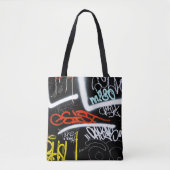 Tote Bag Graffiti noir et multicolore (Devant)