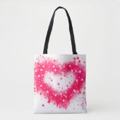 Tote Bag Graffiti peinture rose brillant design coeur (Devant)